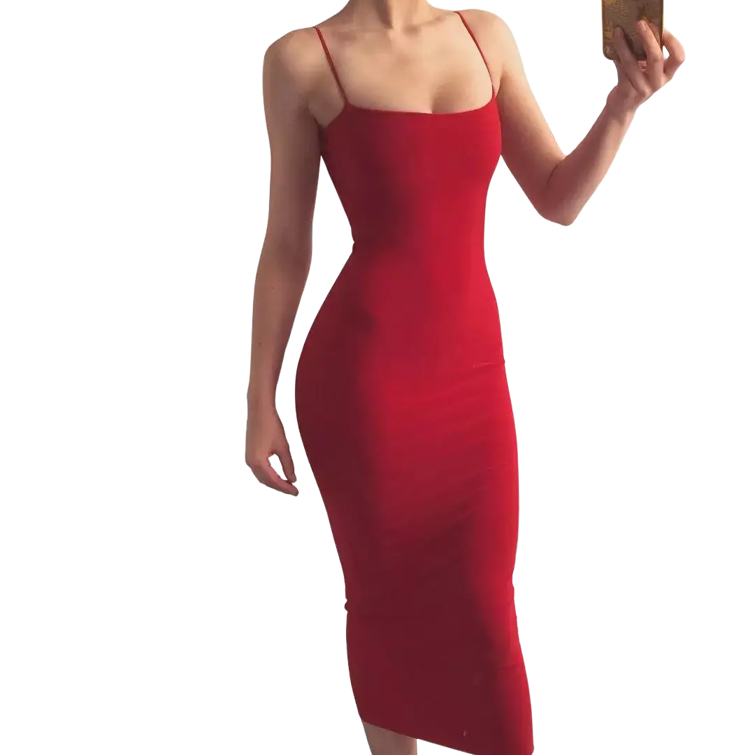 1Robe d’Été Femme – Bretelles Spaghetti – Look Club et Soirée – Col Bateau