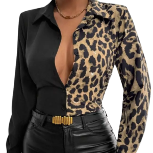 Chemise Femme Ceinturée Imprimée – Style Casual Chic1