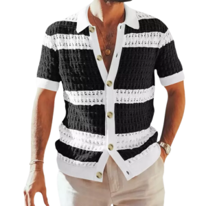 Nino Cardigan Élégant – Ajustement Slim et Manches Courtes